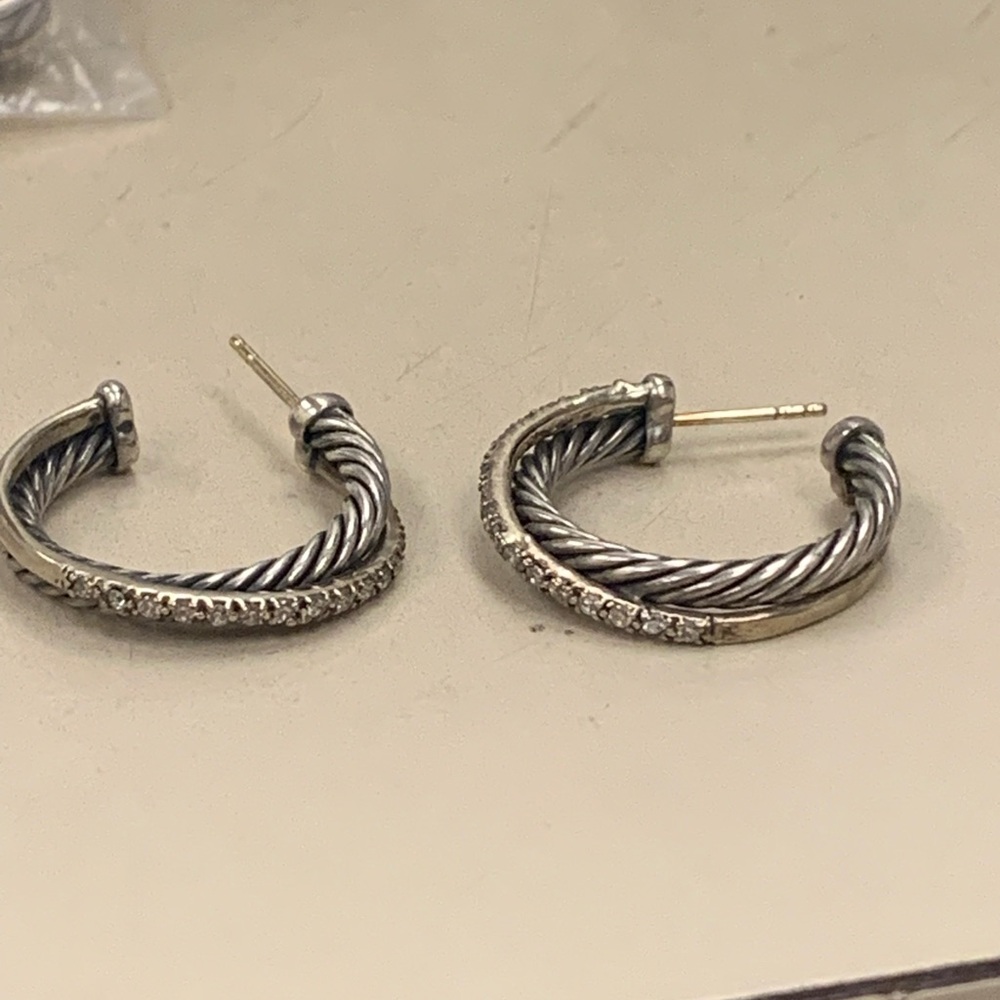 david yurman earrings with diamond - Picture 1 of 6